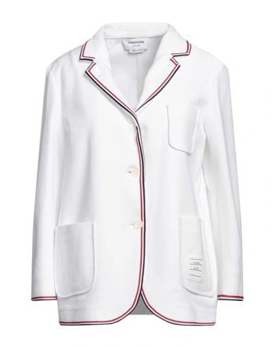 Thom Browne Woman Blazer White Size 10 Cotton