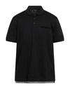 Giorgio Armani Man Polo Shirt Black Size 44 Cotton, Elastane