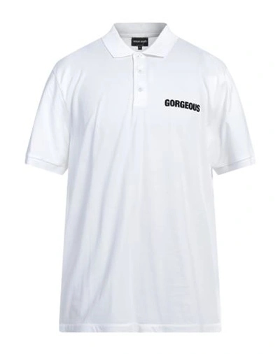 Giorgio Armani Man Polo Shirt White Size 44 Cotton, Elastane