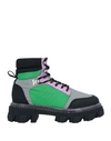 Ganni Woman Ankle Boots Light Green Size 8 Leather, Textile Fibers In Green