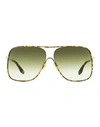 Victoria Beckham Vb 132 Oversize-frame Sunglasses In Green