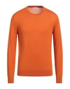 Boglioli Man Sweater Orange Size M Cotton, Cashmere, Silk
