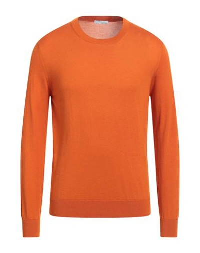 Boglioli Man Sweater Orange Size M Cotton, Cashmere, Silk