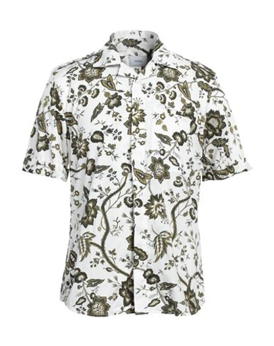 Erdem Grayson Floral-print Cotton Short-sleeved Shirt In White + Olive