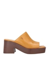 Tod's 75mm Leather Sandals In Dark Yellow