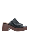 Tod's Platform Mules In Black Leather In Black