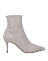 Sergio Rossi Woman Ankle Boots Light Grey Size 7 Leather In Grey