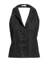 Lardini Woman Vest Steel Grey Size 6 Linen