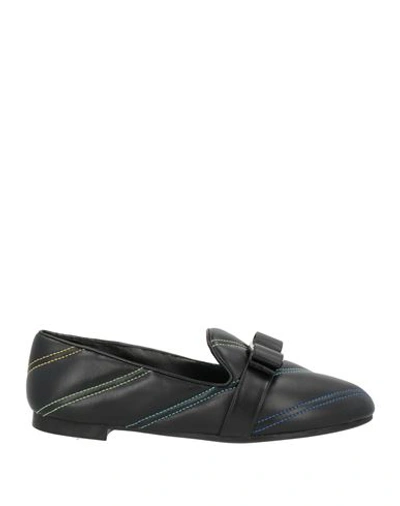 Ferragamo Woman Loafers Black Size 7 Lambskin