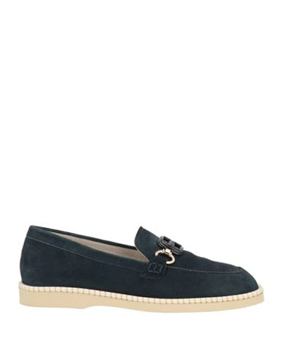 Hogan Woman Loafers Midnight Blue Size 7 Textile Fibers In Notte
