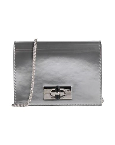 Giorgio Armani Woman Cross-body Bag Silver Size - Cow Leather, Polyurethane