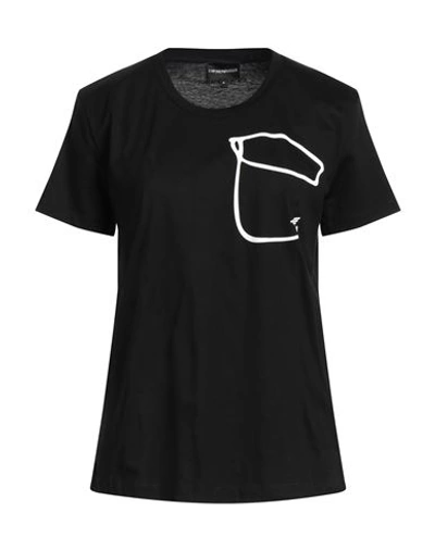 Emporio Armani Woman T-shirt Black Size Xxl Cotton