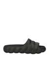 Moncler Rubber Slides With Eva And Textured Sole In Black