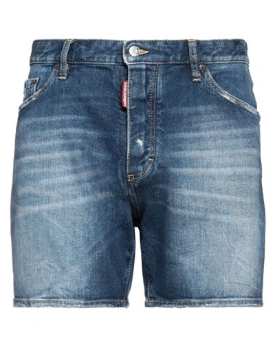 Dsquared2 Man Denim Shorts Blue Size 34 Cotton, Elastane