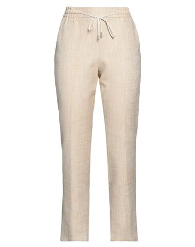 Barba Napoli Woman Pants Marigold Size 10 Virgin Wool, Silk, Linen In Yellow