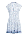 Poupette St Barth Woman Mini Dress Blue Size L Viscose In Blue