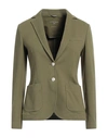 Circolo 1901 Woman Blazer Military Green Size 10 Cotton, Lycra In Green