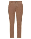 Dolce & Gabbana Man Pants Camel Size 38 Cotton, Polyester, Elastane, Cow Leather In Beige