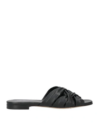 Emporio Armani Woman Sandals Black Size 9.5 Ovine Leather