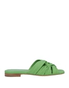 Emporio Armani Woman Sandals Light Green Size 9.5 Ovine Leather