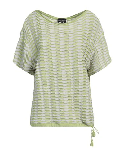 Emporio Armani Woman T-shirt Light Green Size L Viscose, Polyamide