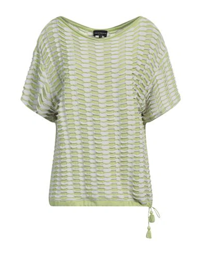Emporio Armani Woman T-shirt Light Green Size L Viscose, Polyamide In Green