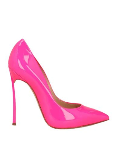 Casadei Woman Pumps Fuchsia Size 5 Leather In Pink