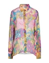 Msgm Woman Shirt Pink Size 6 Viscose