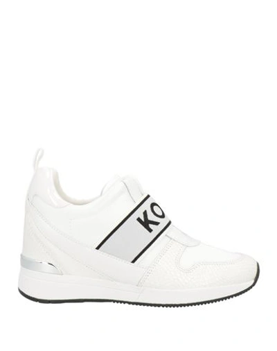 Michael Michael Kors Woman Sneakers White Size 7.5 Soft Leather, Textile Fibers
