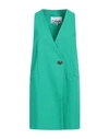 Ganni Woman Overcoat Green Size 6 Organic Cotton In Green