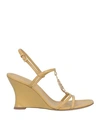 TORY BURCH TORY BURCH WOMAN SANDALS MUSTARD SIZE 8 LEATHER