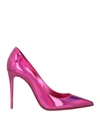 Christian Louboutin Woman Pumps Magenta Size 8 Leather In Billy