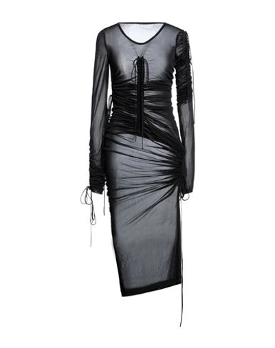 Dolce & Gabbana Woman Midi Dress Black Size 10 Viscose, Silk