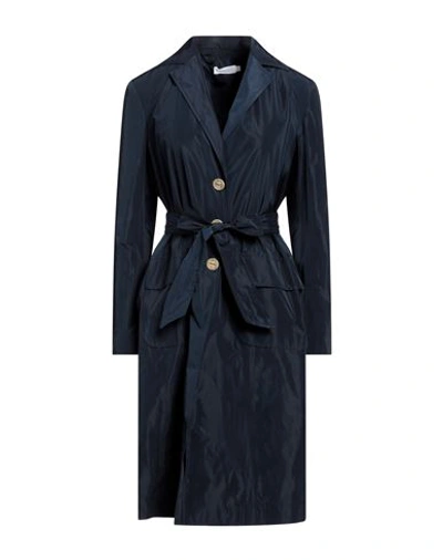 Barba Napoli Woman Overcoat Midnight Blue Size 8 Polyester