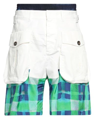 Dsquared2 Man Shorts & Bermuda Shorts White Size 32 Cotton, Elastane, Viscose, Silk