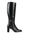 Zinda Woman Knee Boots Steel Grey Size 11 Soft Leather In Black