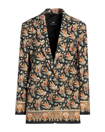 Etro Woman Blazer Black Size 8 Viscose