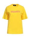 Dsquared2 Woman T-shirt Yellow Size Xs Cotton