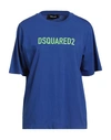 Dsquared2 Woman T-shirt Blue Size L Cotton