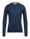 Mauro Ottaviani Man Sweater Navy Size 46 Cashmere, Silk In Navy Blue