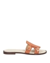 DOUCAL'S DOUCAL'S WOMAN SANDALS TAN SIZE 8 LEATHER