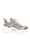 MICHAEL MICHAEL KORS MICHAEL MICHAEL KORS WOMAN SNEAKERS GREY SIZE 8 LEATHER, TEXTILE FIBERS