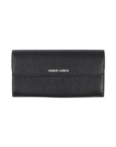 Giorgio Armani Woman Wallet Black Size - Cow Leather