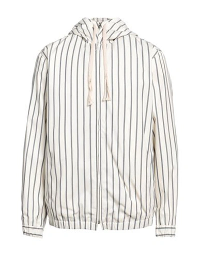 Sandro Man Jacket Ivory Size Xl Cotton In White