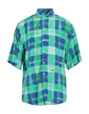 Dsquared2 Man Shirt Green Size 42 Viscose, Silk