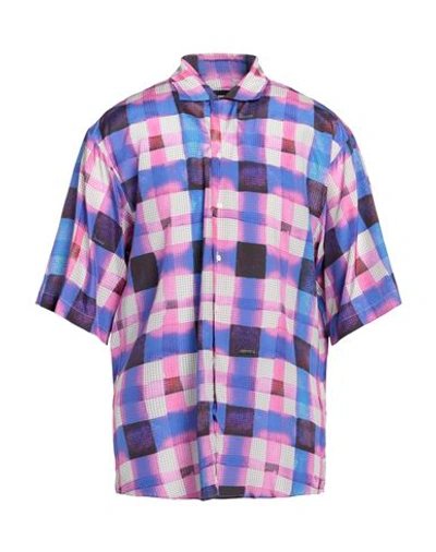 Dsquared2 Man Shirt Magenta Size 40 Viscose, Silk