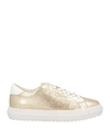 MICHAEL MICHAEL KORS MICHAEL MICHAEL KORS WOMAN SNEAKERS GOLD SIZE 7 SOFT LEATHER