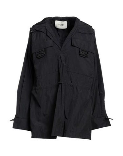 Fendi Woman Jacket Black Size M Polyamide