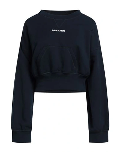 Dsquared2 Woman Sweatshirt Navy Blue Size M Cotton