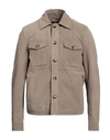 Lardini Man Jacket Camel Size 44 Cow Leather In Beige